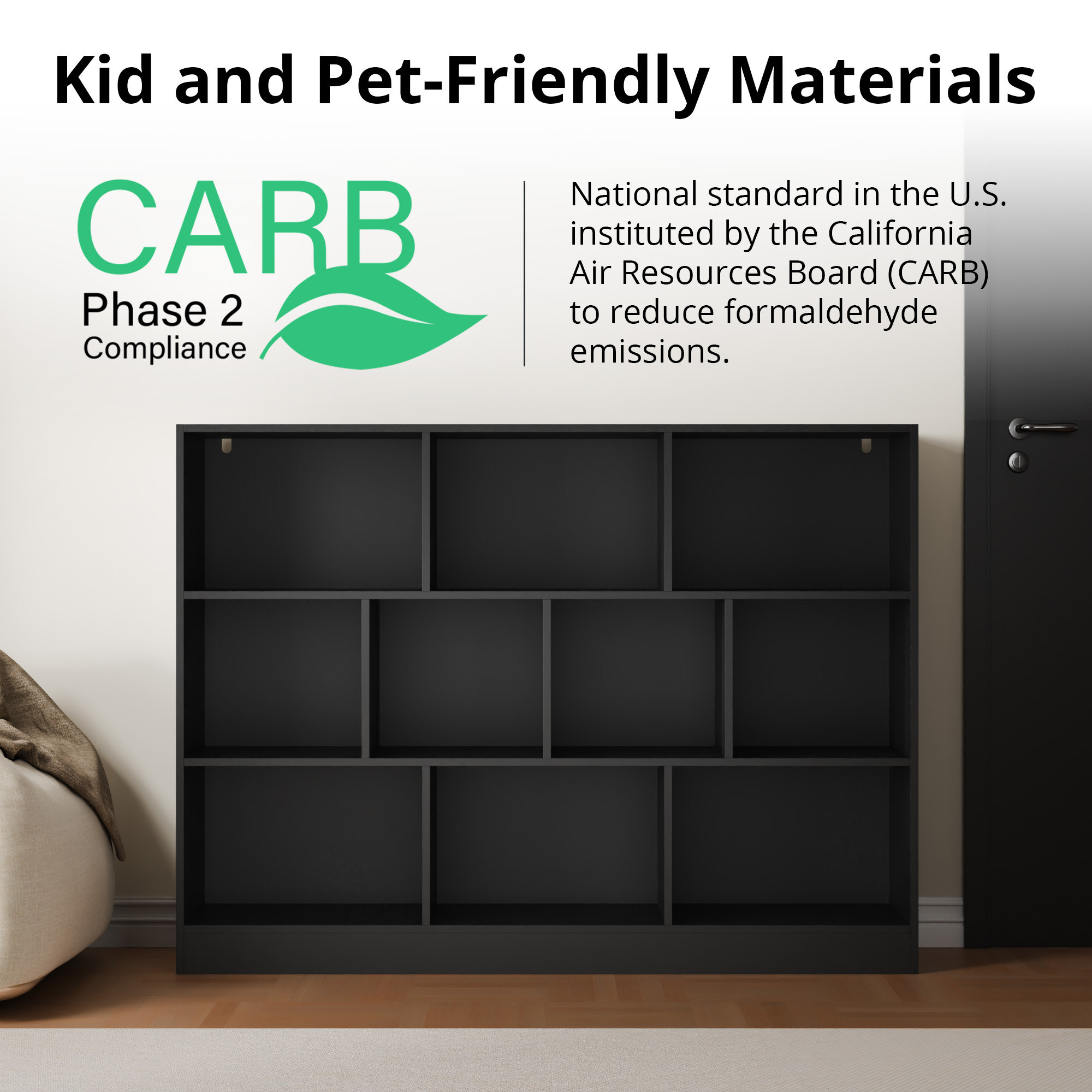 Presly 3  Tier Cube Bookcase Modern Bookshelf with 10 Cubes