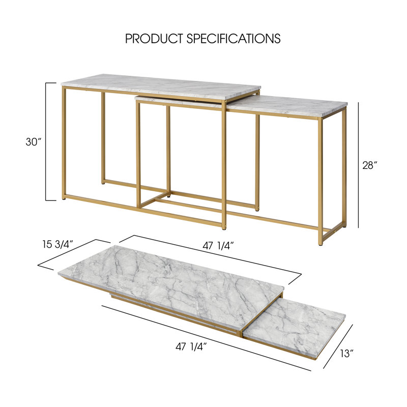 47.25'' Console Table, White