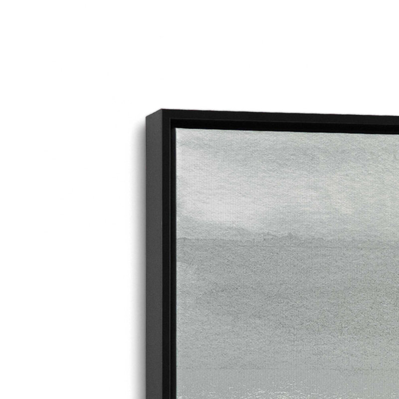 Toile tendue à rayures douces dégradées, H 18,75 po x l 12,75 po x P 1,75 po, Cadre flottant noir satiné