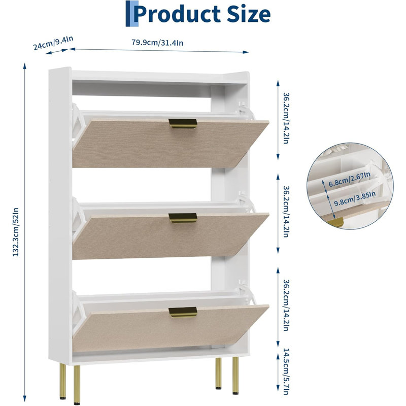 20 Pair Shoe Storage Cabinet