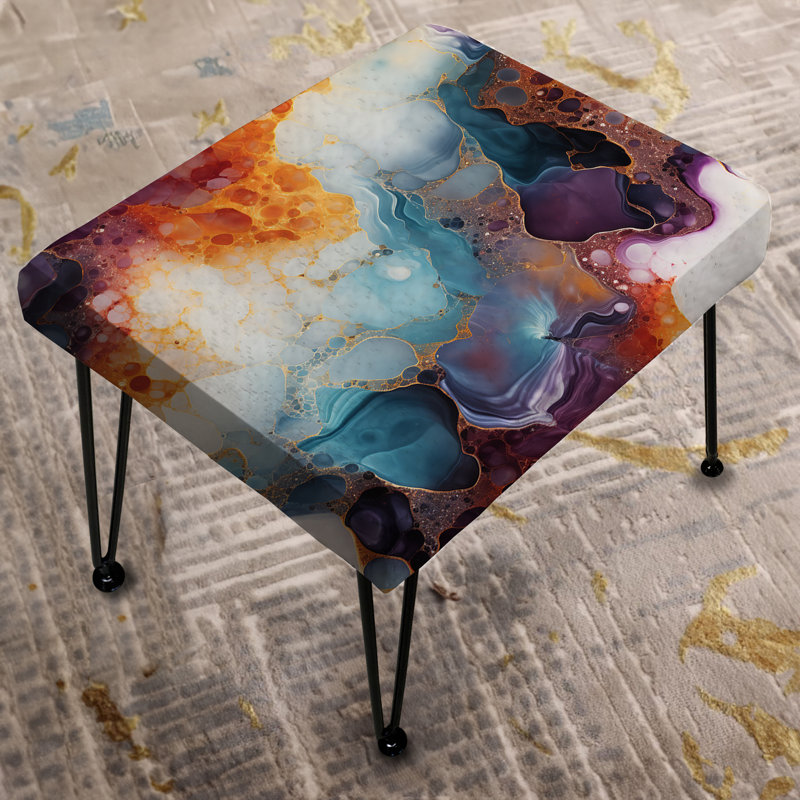 Repose-pieds orange en marbre Orange Dreams Galactic