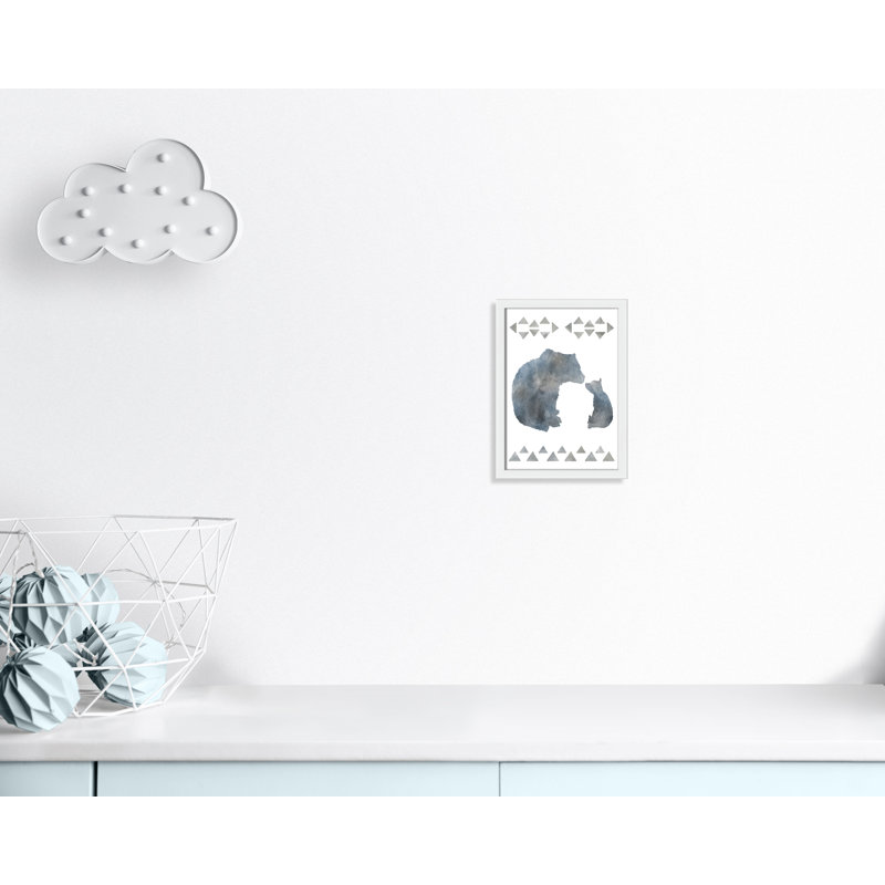 «Little Man Cave Bears», art encadré, H 14 po x l 10 po x P 1,18 po, Cadre blanc