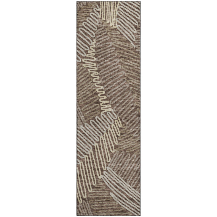 Premium Machine Washable Prisco Chocolate Rug