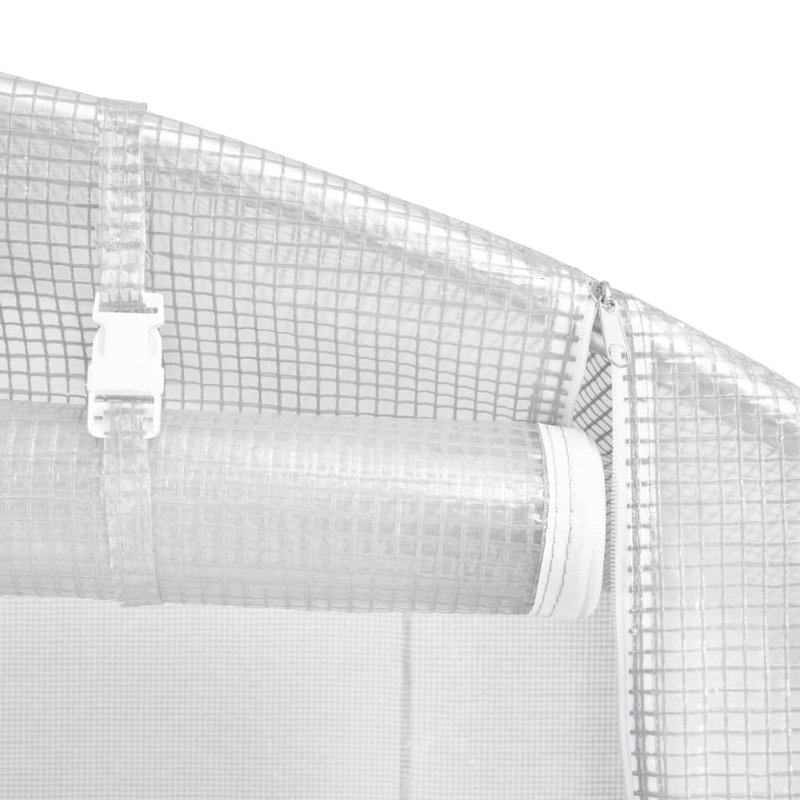 Vidaxl Greenhouse With Steel Frame Green 6 M² 3X2x2 M, 285cm H x 600cm W x 200cm D, White