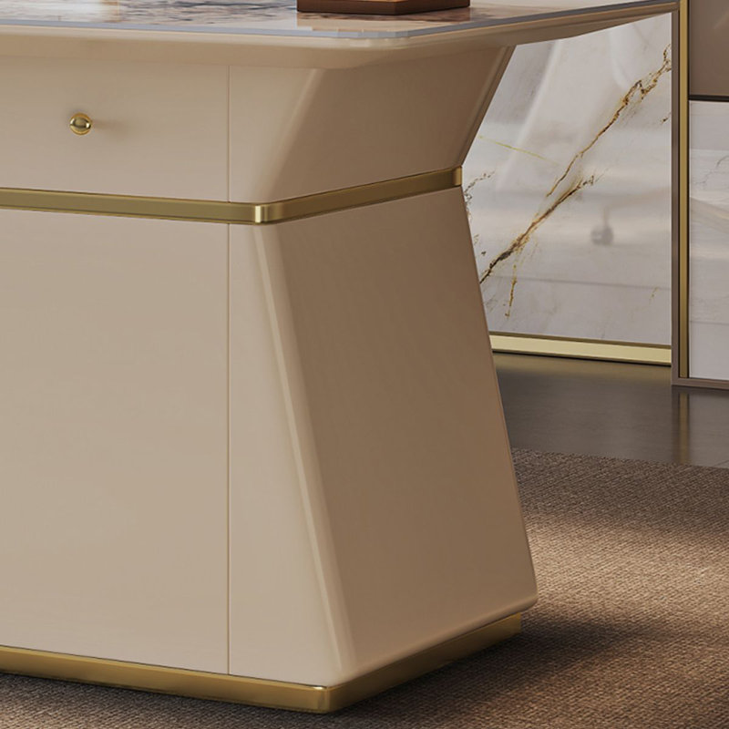 Picture color  Rectangular Stone  desk, 29.53" H x 86.61" W x 31.5" D