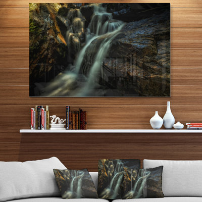 Slow Motion Waterfall In Summer - Unframed Print on Metal