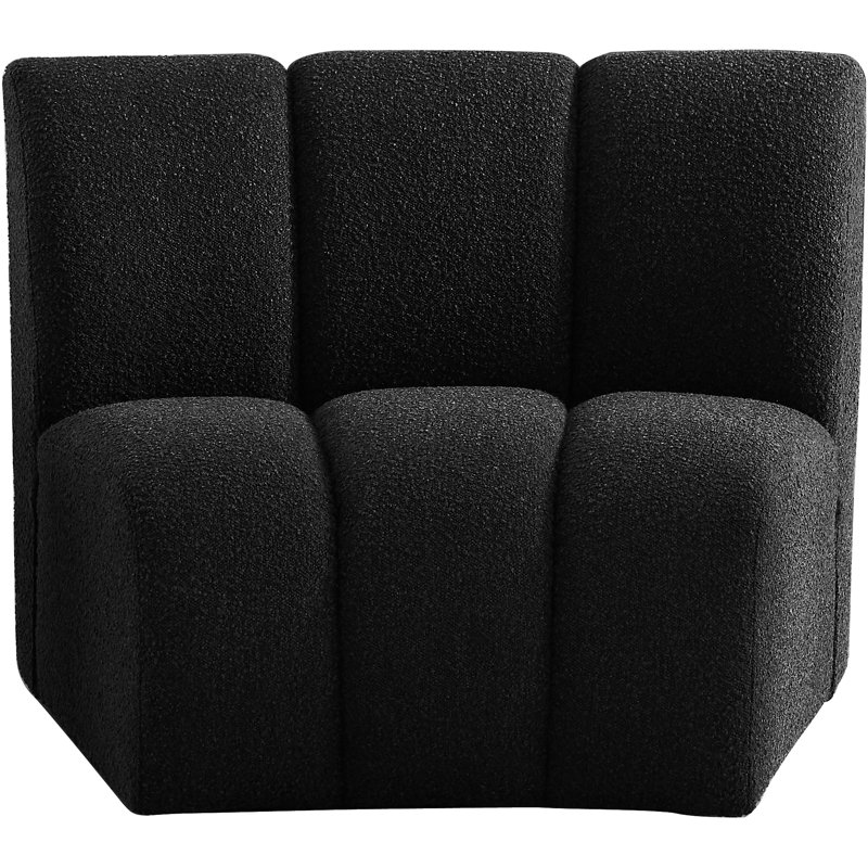 Chaise modulaire en tissu Infinity, Tissu bouclé noir