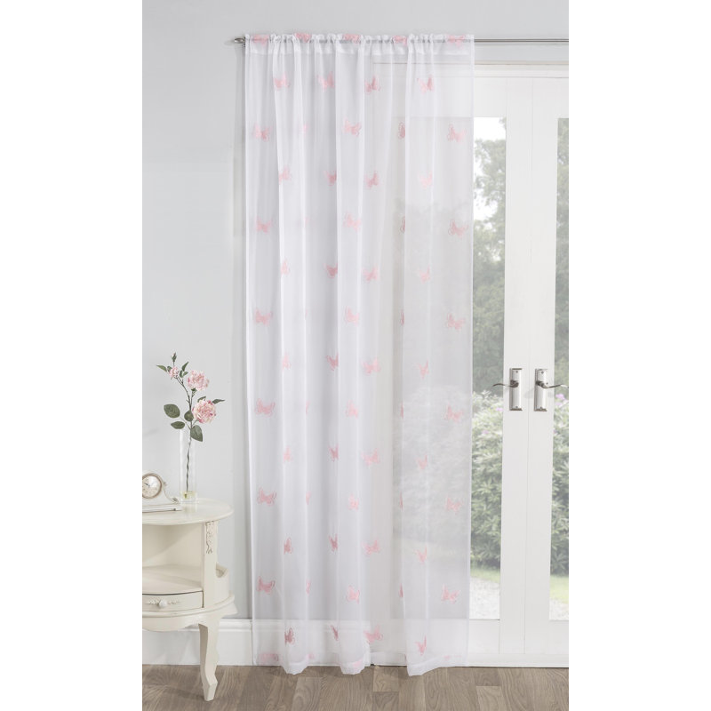 Adison Sheer Curtain Single Panel, Natural, 140 W x 137 D cm