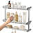 2 Piece Metal Floating Shelf with Hooks