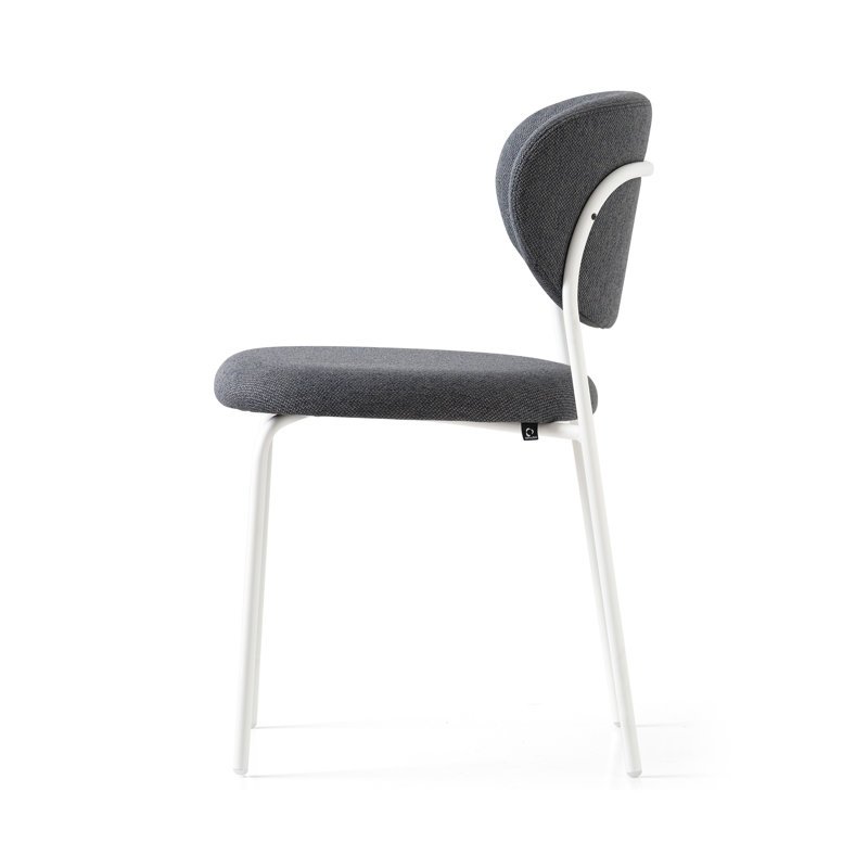 Cozy Upholstered Chair with Metal Frame, Taupe, Matt Optic White