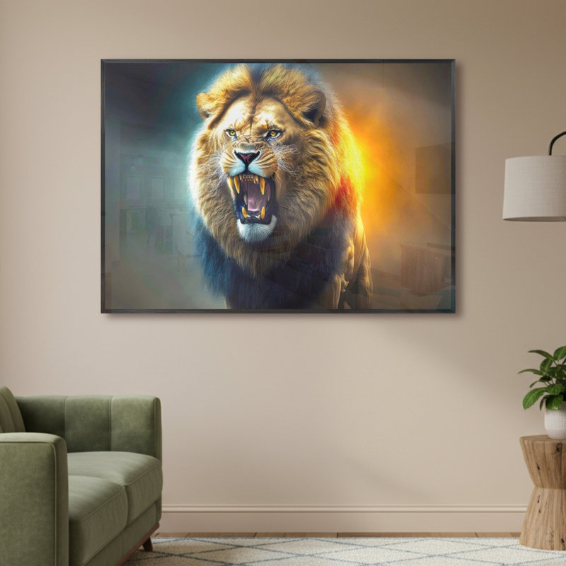 Single Picture Frame LED Illuminated Wall Art Wall Art on Glass / Aluminium, 50 cm H x 60 cm W