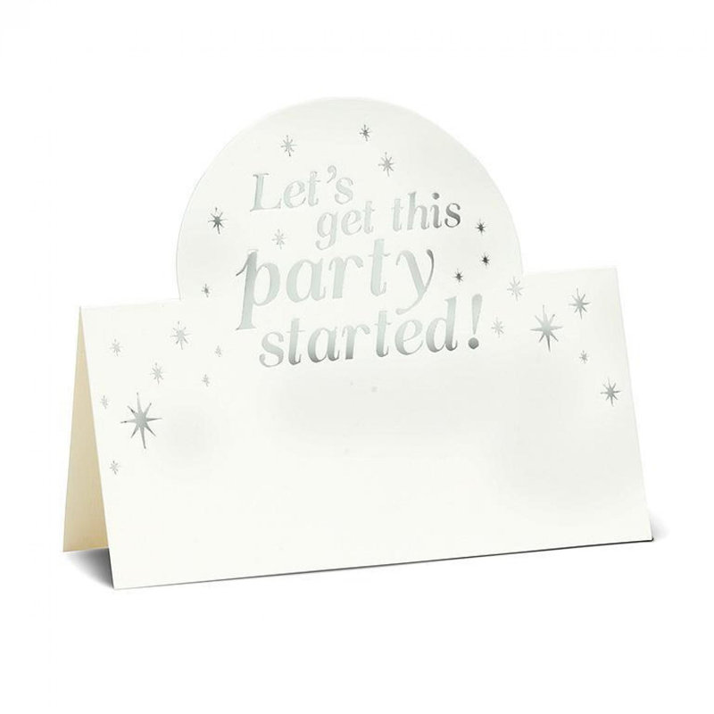 Ensemble de 12 cartes postales blanches Let's Get This Party