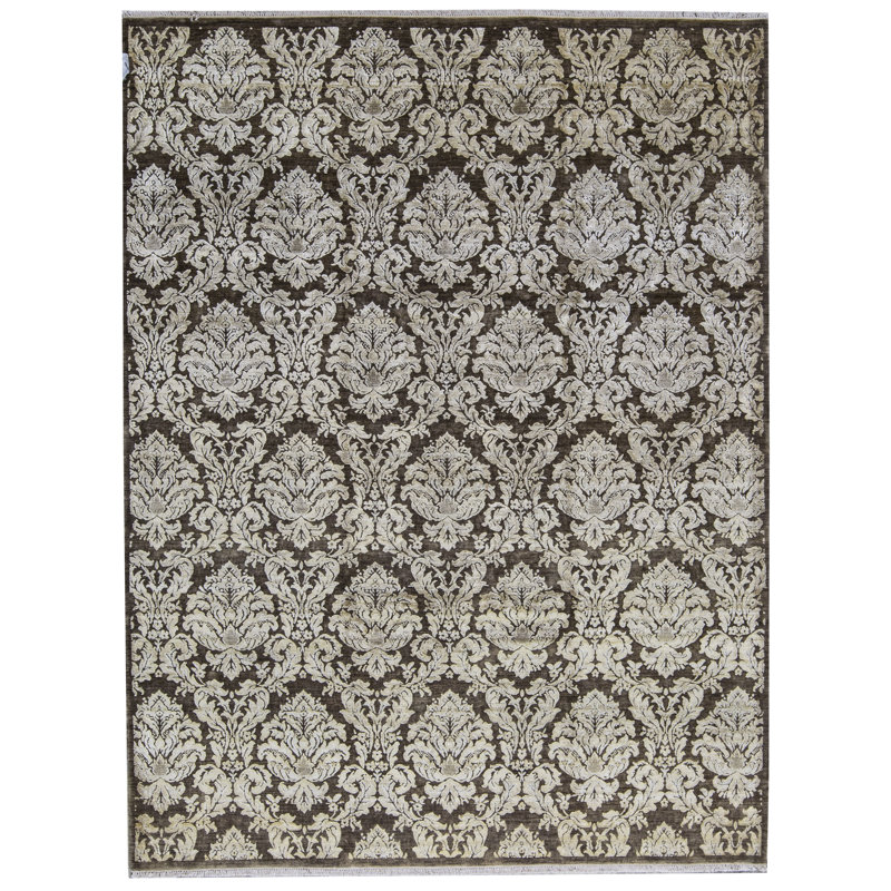 Tapis brun de haute qualité noué à la main