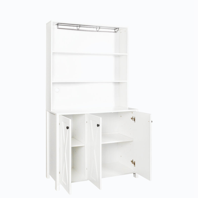 Garde-manger Ottorina, buffet moderne, buffet de cuisine, armoire de salle à manger, Blanc