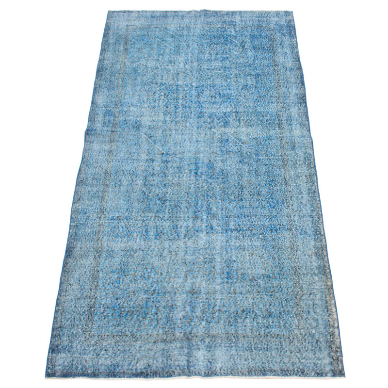 Tapis bleu foncé à transition de couleur 4 pi 7 po x 9 pi 1 po