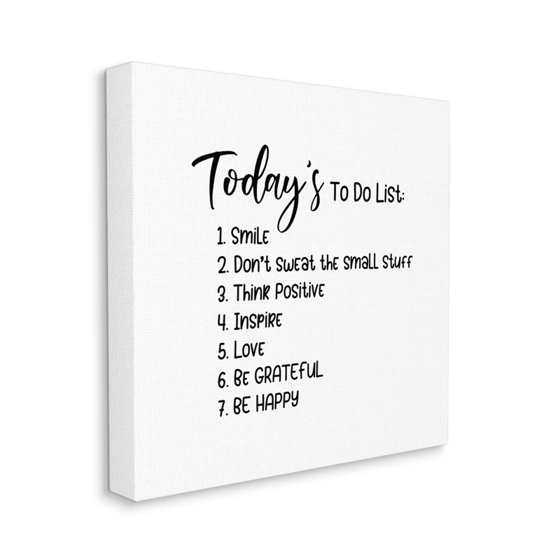 Uplifting Life Happiness Typography Canvas Wall Art, 36" x 36"
