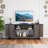 72" Modern TV Stand For Tvs Up To 85" With Adjustable Storage, Metal Legs & Brown Wood Finish-745209730