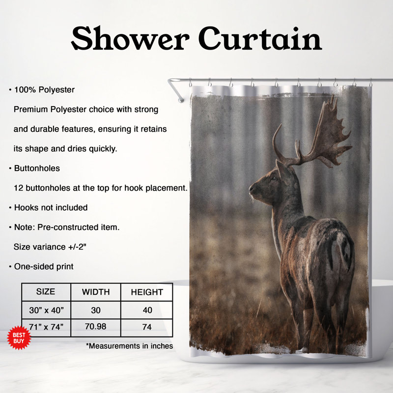 Tassa Shower Curtain, 74"H x 71"W