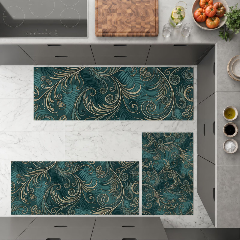 Tapis de cuisine lavables antidérapants Wave