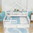 Full Wooden House Platform Bed with 2 Drawers and Shelves-614170006
