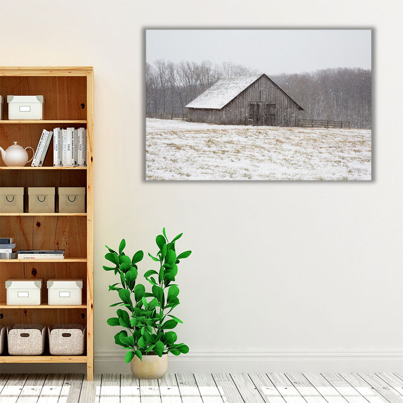 Première neige - reproduction d'art sur toile, H 40 po x l 60 po
