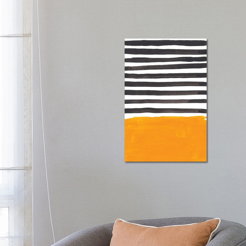 Rothko Remake Yellow Black Stripes by EnShape - Wrapped Canvas Print, 66.04 cm H x 45.72 cm W x 1.91 cm D
