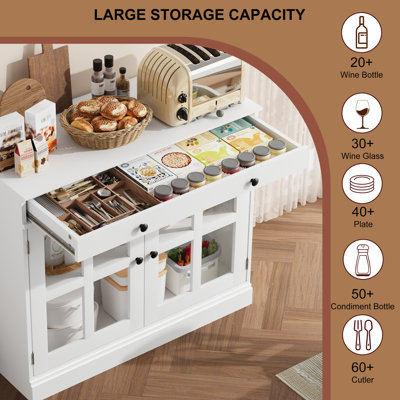 Buffet avec 2 portes vitrées