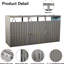 Remise extérieure pour poubelle en métal gris - peut contenir 3 poubelles ventilées, facile à nettoyer et à entretenir.