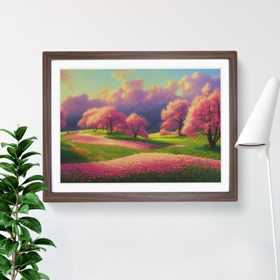 Spring Meadow Landscape - Framed Print