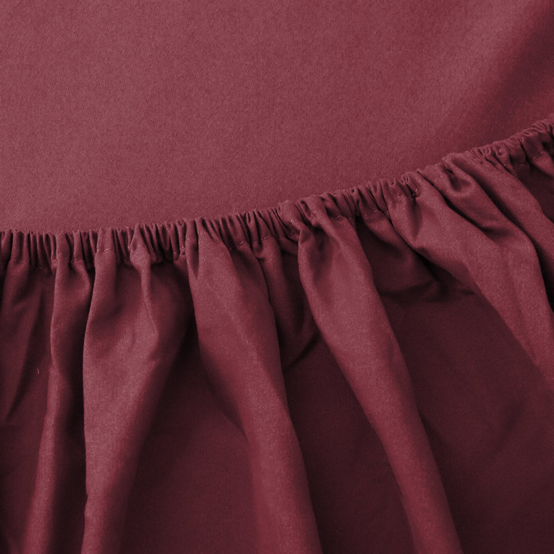 Sherlynn Cotton Blend Jersey Fitted Sheet - Ultrasoft, Perfect Fit, Breathable and Durable, Burgundy, King (5')