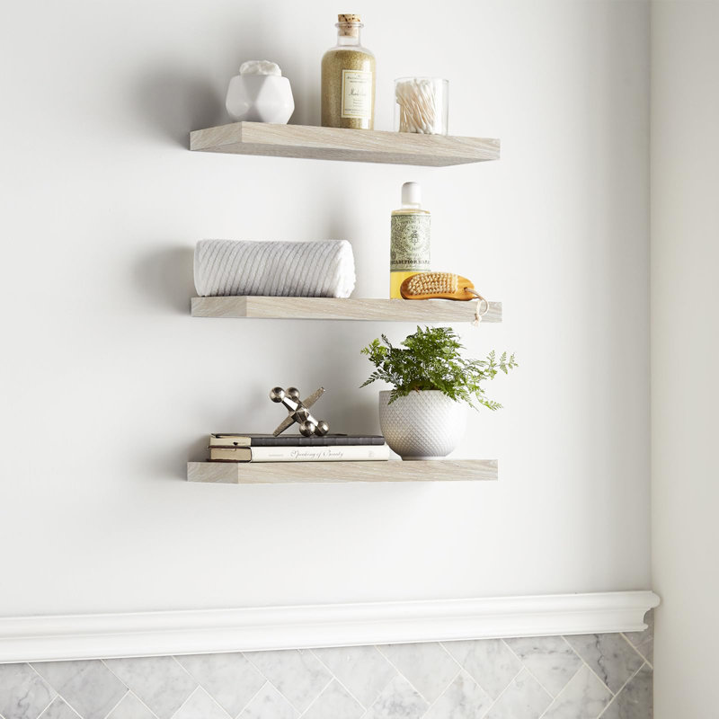Ensemble de 3 tablettes flottantes, Naturel / naturel