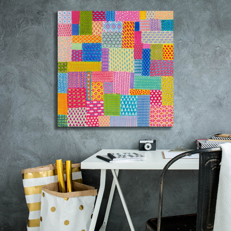 Art mural en toile «Quilted» par Hello Angel, 12 po x 12 po, H 26 po x l 26 po x P 1,5 po