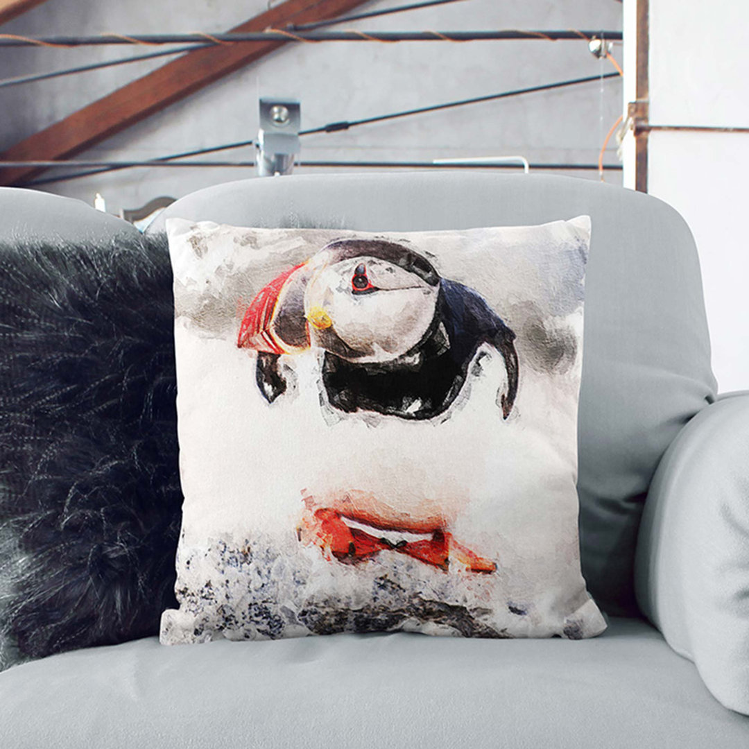 Atlantic Puffin Cushion with Filling