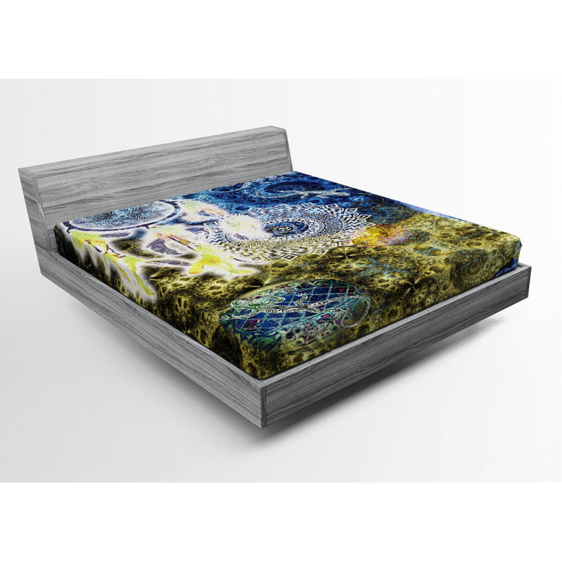 Mandala Microfiber Fitted Sheet, Full/Double Fitted Sheet