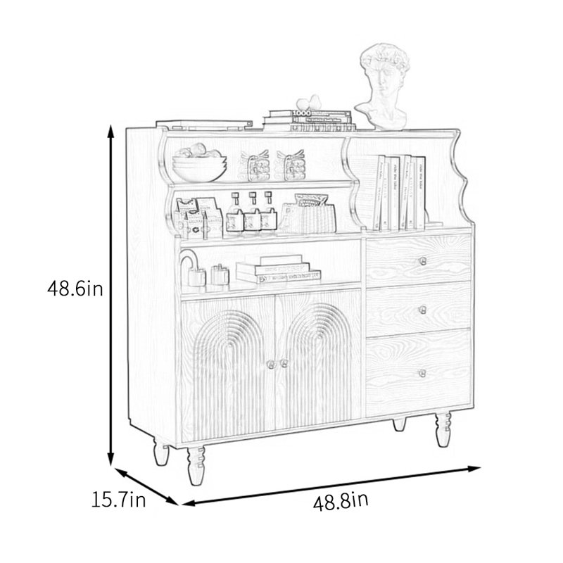 Buffet rétro de style minimaliste haut de gamme, Noir / brun