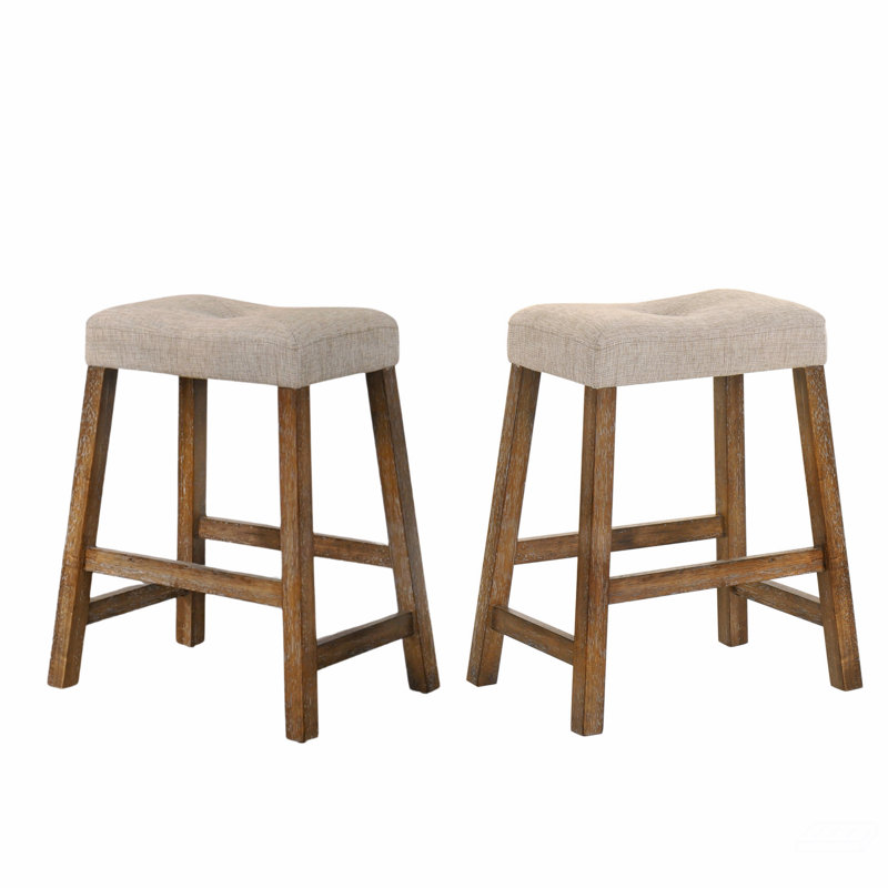 Ensemble de 2 tabourets de comptoir rustiques, tabourets de bar en bois sans dossier de 25 pouces