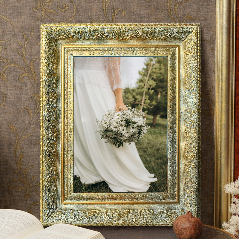 Cadre photo raffiné 8 pièces x 10 po or antique 1PC pour cadeaux d'anniversaire, Antique Gold, 1, 8" x 10"