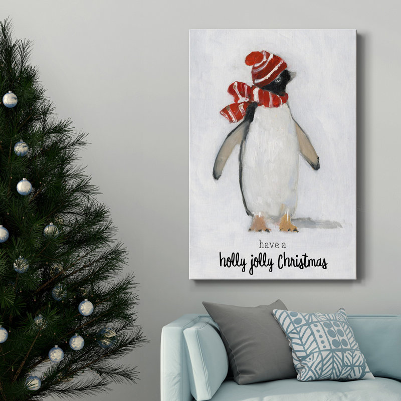 Toile tendue Holly Jolly Penguin, H 27 po x l 18 po x P 1 po
