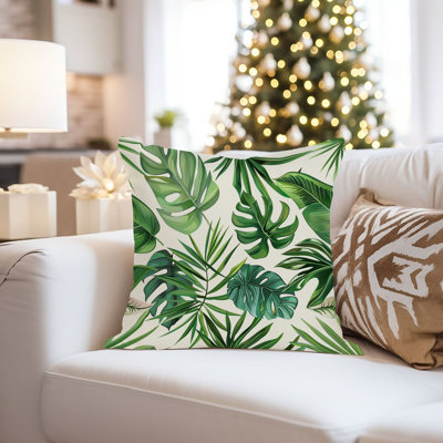 Botanical Monstera Leaves Pattern XVI Pillow Cover