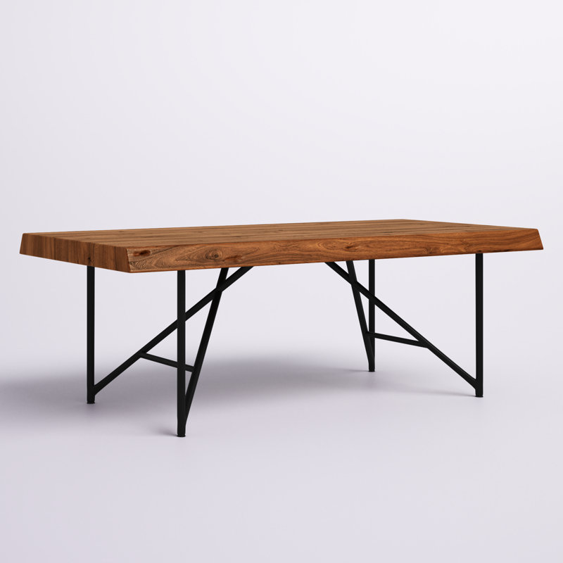 Table basse Winschoten Live Edge, noyer clair