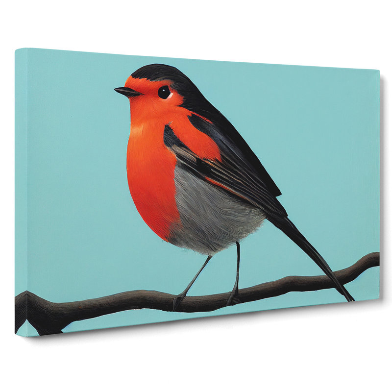 Enlightened Robin Bird - Wrapped Canvas, 35cm H x 50cm W x 3cm D