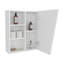 Armoire à pharmacie murale à miroir avec une porte et quatre compartiments ouverts Quintana, blanc