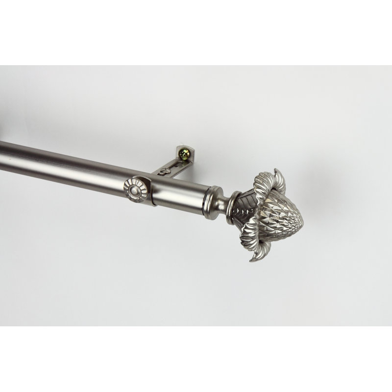 Tringle à rideaux simple Mcfaddin, l 48 po à 84 po, Nickel satiné