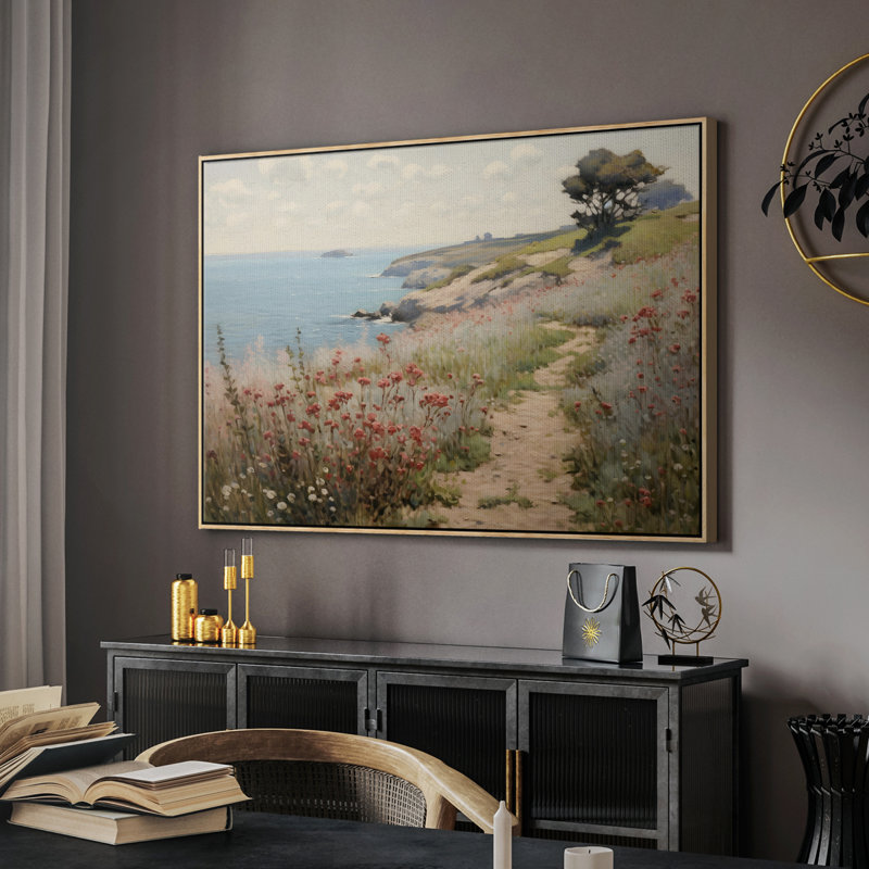 Paysage rétro - DCCDXLIV, Toile tendue, H 25 po x l 37 po x P 1,5 po