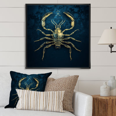 " Exquisite Scorpio Gold On Blue "