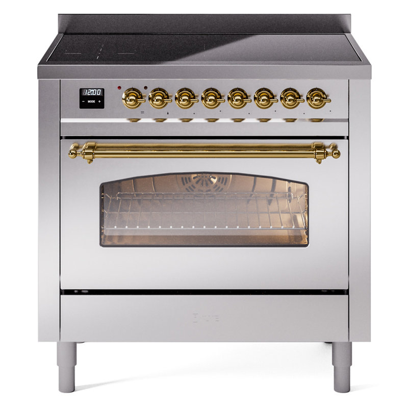 Cuisinière à induction 36 pouces avec 6 éléments à induction ILVE Nostalgie II Series (porte en verre)