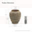 Vintage Pottery Brown 17.32-Inch Tall Round Ceramic Vase