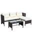 Ensemble de conversation pour patio extérieur 3 pièces Ensemble de conversation Canapé modulaire en osier Ratten