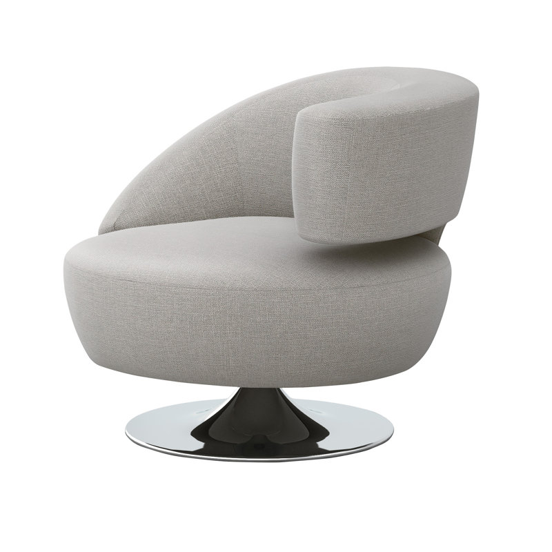 Isabella Swivel Barrel Chair, Pure Gray 100% Polyester