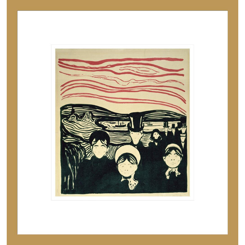 Anxiety by Edvard Munch -Framed Giclee Print, 14.54" H x 13.75" W